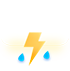 Orage et pluie faible